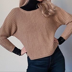 Joie Classic Tan Chunky Sweater